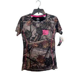 NFL Womens Majestic Cool Base Camo T-Shirt With NY Giants Logo